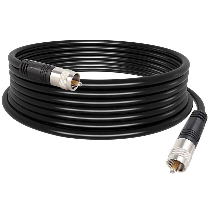 exgoofit RG8X Coaxial Cable 20ft (6m), CB Coax Cable, UHF PL259 Male to Male Coaxial Cable Connector for HAM Radio, Antenna Analyzer - Image 1